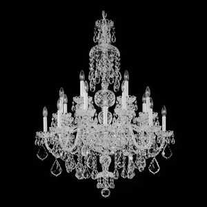 אירופאי תקרה אדום נברשת קריסטל, פעמונים צלולים 36 אור סלון יוקרתי סגנון הטירה קישוט מנורה - Product Image 3