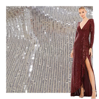 Nouveau tissu en maille élastique en polyester et ammoniac, écologique, extensible, à rayures verticales de 3 mm, avec paillettes, magnifique, respirant, à usage universel