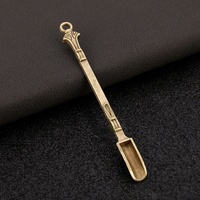 Petite cuillère à café en or et argent pour poudre de lait avec porte-clés, mini cuillère en métal avec trou pour anneau