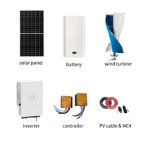 Système complet de turbine solaire et éolienne hybride 2Kw 5Kw 10Kw hors réseau 48V-220V kits de générateur éolien pour usage domestique