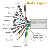 Contrôleur CC sans balais pour vélo électrique S6-21 25A 24V/36V/48V 250W/350W/500W Accessoires pour scooter/vélo électrique (territoire continu)