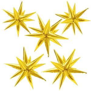 22 Inch 4D Huge Gold Star Balloons Explosion Star Aluminum Foil Balloons for Party Supplies Backdrop Christmas <b>Ornament</b> - Product Image 2