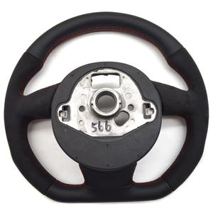 Volant sport en cuir Alcantara <span class=keywords><strong>rouge</strong></span> entièrement recouvert, à fond plat, pour <span class=keywords><strong>Audi</strong></span> A4 B8 A3 8V A4 A5 A7 Q3 Q5 Q7 - Product Image 6