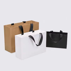 Sale Customizable Logo Color Luxury Style Kraft <b>Paper</b> Cardboard <b>Biodegradable</b> Shopping Tote Bags Ribbon Recycled - Product Image 5