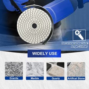 Lot de 8 <span class=keywords><strong>disques</strong></span> de polissage diamantés flexibles de 100 mm (4 po) pour pierre, granit, marbre, <span class=keywords><strong>disques</strong></span> de ponçage à liant résineux, <span class=keywords><strong>disques</strong></span> de meulage humide, <span class=keywords><strong>disques</strong></span> de polissage - Product Image 4
