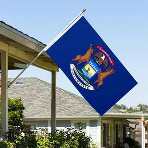 Drapeau des Spartans de l'Université de l'État du Michigan, double face, 3x5 pieds, pour extérieur, en polyester 3 couches, avec 2 œillets métalliques, 4 rangées de coutures - Product Image 2