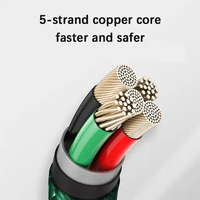 Penjualan terlaris baru 66W QC3.0 pengisian Transfer 2in1 480Mbps suhu konstan pengisian cepat nilon kepang kabel USB mikro tipe-c