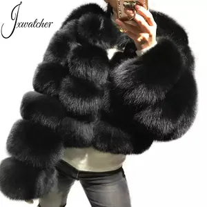 高品质冬季大衣女性真正的狐狸毛皮夹克新设计天然毛皮大衣女性短毛皮大衣