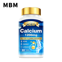 Compléments alimentaires Calcium 1200mg+D3 en gélules molles pour adultes et personnes âgées, améliore la densité osseuse, 2 par jour