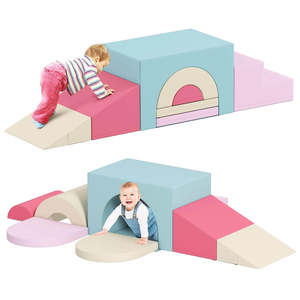 Juego de 7 Bloques de Espuma Suave para Escalar para Bebés y Niños Pequeños, con Cubierta Extraíble de Cuero PU para Área de Juegos Interior - Product Image 1