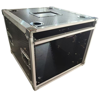 Flight case DJ personnalisé en aluminium 4U 6U 8U 12U avec couvercle coulissant et porte coulissante pour amplificateur réglable