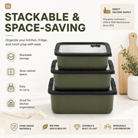 Boîte à lunch en acier inoxydable 304 avec couvercle en verre transparent, étanche et écologique, de couleur vert foncé, pour les employés de bureau