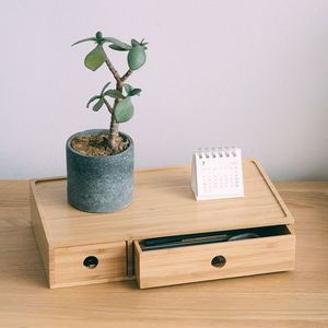 Wooden <b>Storage</b> <b>Box</b> Solid Wood Rectangle Desktop Organizer With <b>Drawers</b> For Office Home Use - Product Image 1