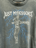 T-shirt graphique gothique surdimensionné pour homme, manches courtes, col rond, en jersey de coton, imprimé avec logo sur le devant, style vieilli