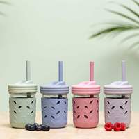 Manchon réutilisable en silicone personnalisé, anti-enfants, isolant, pour bouteilles, bocaux Mason, verres à vin, eau, café, boissons froides