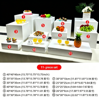 JINDA - Soporte de Exhibición de Alimentos para Restaurante, Mesa de Postres, Buffet, en Forma de Cubo, Acrílico Blanco de Buena Calidad