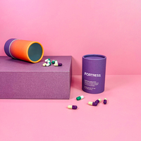 Supplément naturel de probiotiques capsule carton boîte cadeau emballage tube de papier avec logo imprimé