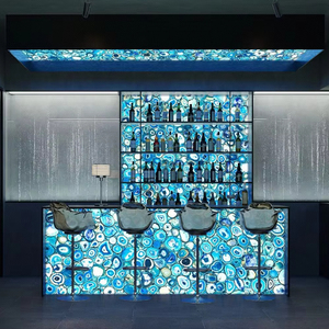 Lastra di Agata Blu di Lusso Popolare per Piani di Lavoro in Pietra, Top Cucina e Banconi Reception in Gemma Blu - Product Image 1