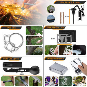 مجموعة أدوات البقاء على قيد الحياة في الهواء الطلق الأكثر مبيعًا تحتوي على 250 قطعة وحقيبة إسعافات أولية للسفر وحقيبة تكتيكية للطوارئ - Product Image 2