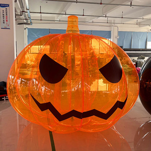 Grande citrouille gonflable PVC brillante pour Halloween, décoration effrayante de citrouille gonflable géante pour jardin, pelouse, fête en plein air - Product Image 5