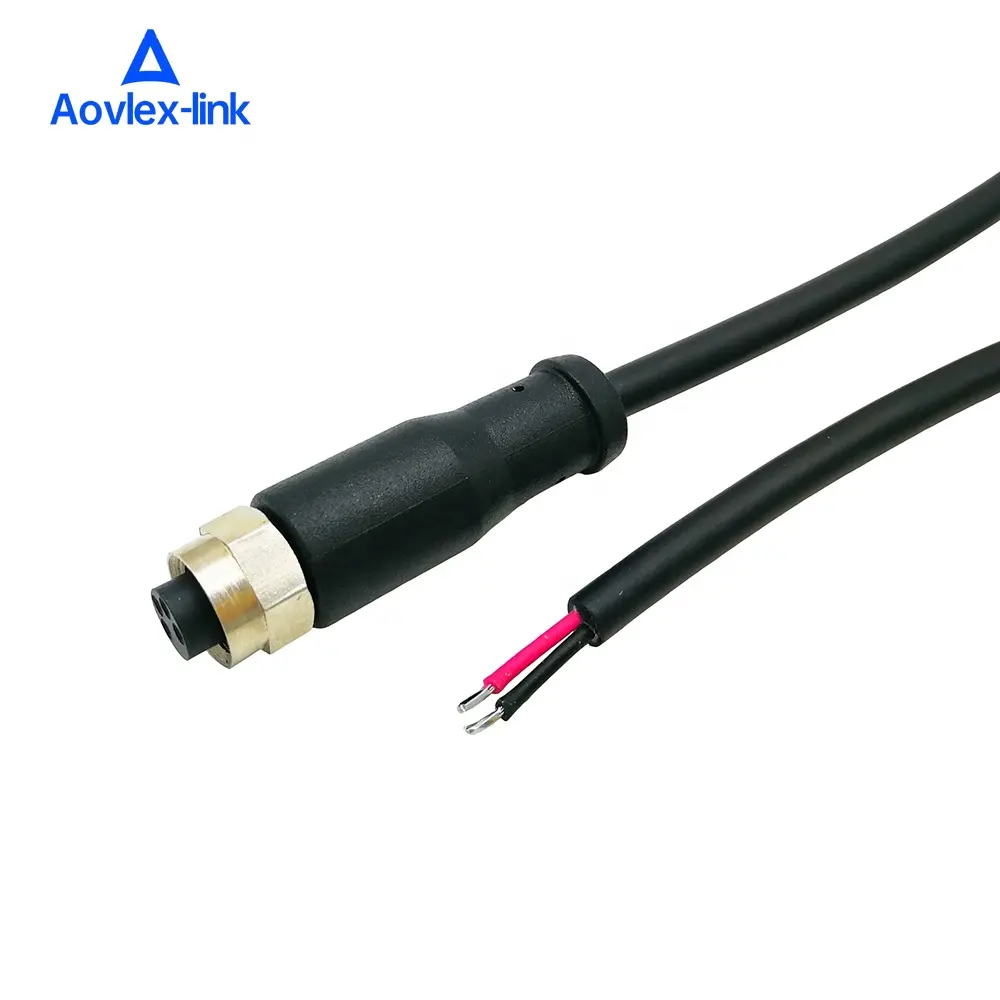 Tuerca Hexagonal M8, cable hembra de 4 pines para abrir, piezas de acero inoxidable, Conector de extremo libre