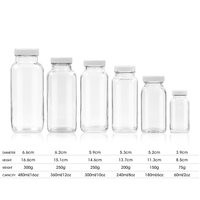 Bouteille en verre carrée française transparente écologique de 8oz, 12oz, 16oz, 250ml, 350ml, 500ml, 950ml pour Tequila, Jus de fruits, Herbes