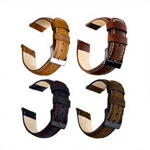 Correa de Reloj de Cuero Genuino de Lujo de 20 mm 22 mm con Liberación Rápida, Correa de Reloj de Cuero Vacuno Suave para Samsung Galaxy <span class=keywords><strong>Watch</strong></span> <span class=keywords><strong>Huawei</strong></span> GT4 GT5 para Hombre - Product Image 5