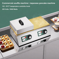 Fabricant de poêles à soufflé en acier inoxydable de 2600 watts, de gaufriers et de machines à gaufres soufflées de style japonais