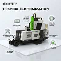 Centre d'usinage CNC à portique haute vitesse polyvalent HiteCNC HLC2014, unité de fraisage robuste de type pont à 3 broches