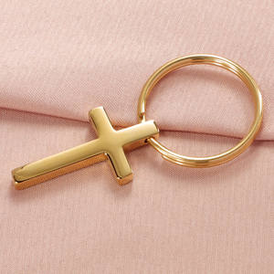 عبر سلسلة المفاتيح تصميم تذكارية التعميد تلميع الفضة المسيحية الصلاة مخصص الفولاذ المقاوم للصدأ معدن فارغة سلسلة الصليب - Product Image 3