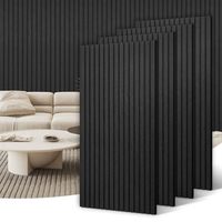 Panneaux acoustiques en bois rainuré 3D, panneaux muraux décoratifs en bois nervuré pour le hall d'hôtel et les restaurants