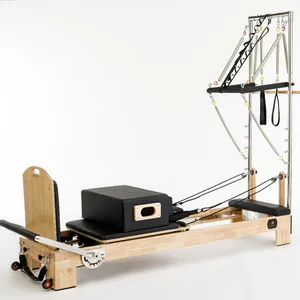 Holz-Anpassung maschine Turm Heimstudio Fitnessstudio maschine Holz-Pilates-Reformer Trapeze