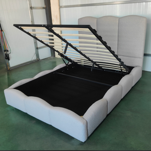 Роскошный, в Калифорнии, для хранения в отеле, современный бархатный подъемный газовый подъемный каркас для кровати с гидравлическим подъемом - Product Image 1