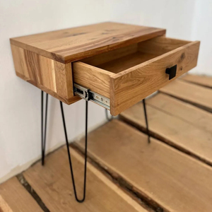 Mesita de noche flotante de montaje en pared pequeña nórdica de madera, mesita de noche con cajón para sala de estar, dormitorio, Hotel, restaurante, uso - Product Image 1