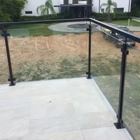 Rampe d'escalier en acier inoxydable SS304/316 avec détails en laiton pour balustrades de balcon en plexiglas, élégante rampe en verre pour intérieur