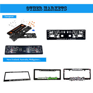 Cadres de <span class=keywords><strong>plaque</strong></span> <span class=keywords><strong>d</strong></span>'<span class=keywords><strong>immatriculation</strong></span> personnalisés en plastique avec logo 3D en chrome argenté, prix <span class=keywords><strong>d</strong></span>'usine en gros, JDM - Product Image 5