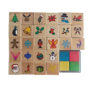 方形木盒木制邮票套装儿童日记账户绿色邮票