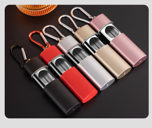 Promotions Custom Logo Compact Pocket Steel Mini Ashtrays With Keychain Portable Ashtray Keychain