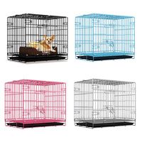Cages à chien pliables robustes OEM/ODM en gros, avec doubles portes sécurisées, plateau amovible facile à nettoyer, logo personnalisé, pour usage intérieur
