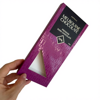 Boîte en papier pour barre chocolatée avec fenêtre et UV sélectif, impression personnalisée en feuille d'or, gaufrage, lamination mate de luxe, qualité alimentaire, fermeture à rabat