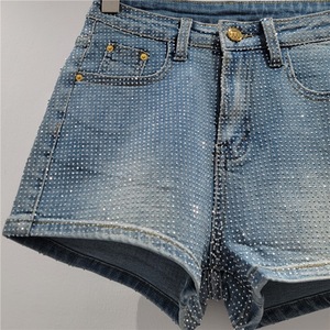 New Summer Shinny Full Rhinestone Stretch <strong>High</strong> <strong>Waist</strong> Denim <strong>Shorts</strong> Women <strong>Jeans</strong> <strong>Shorts</strong> - Product Image 6