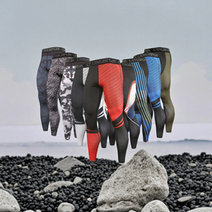 Vêtements de sport pour hommes en gros, leggings de compression personnalisés pour la salle de sport, entraînement, hiver, fitness, course à pied, séchage rapide, antibactérien, tricotés - Product Image 3