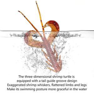 Appâts de pêche souples OEM 7cm/1.7g, appâts de pêche souples en forme de crevette, appâts souples en forme de homard, appâts souples à double queue flottants, montage Ned, bar de mer, eau salée - Product Image 5