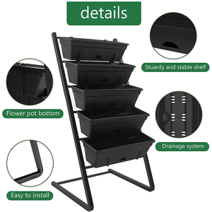 Estante <span class=keywords><strong>Vertical</strong></span> Escalonado para Macetas, Multi-nivel, Desmontable, para <span class=keywords><strong>Terraza</strong></span>, Interior y Exterior - Product Image 6