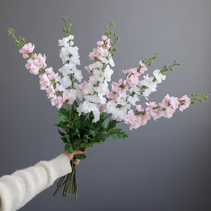 88cm Real Touch Latex Delphinium Artificial <strong>Larkspur</strong> 3D Print Moist Feel Flowers for Luxury Hotel Lobby Wedding Decor - Product Image 4