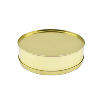 Boîte en métal ronde vide dorée avec couvercle, compatible four, pour gâteaux, biscuits et cadeaux, 6,6 x 2 pouces et 8 x 2,5 pouces