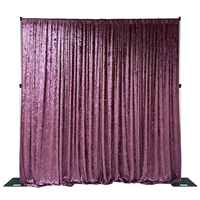 ANNIELU Ensemble de toile de fond de mariage tout-en-un, draperie en velours, boule de fleurs artificielles, support de tuyau, kit complet de décoration pour cérémonie de mariage
