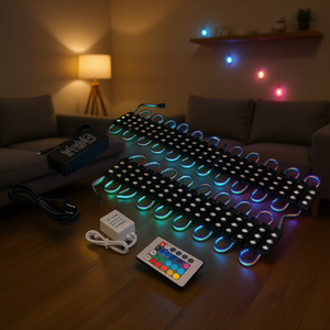 Bande lumineuse LED RGB 3 couleurs 5m, télécommande, éclairage intelligent pour la maison, décoration pour fêtes, design moderne - Product Image 2