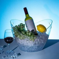 Hartvormige plastic ijs emmer, draagbaar met handvat, aangepaste logo, voor wijn, fruit, dranken, geschikt voor bar, club, buiten, picknick, feest