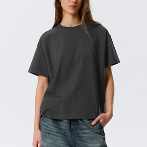 T-shirt en coton 100% <span class=keywords><strong>de</strong></span> qualité supérieure pour femmes, coupe ample, col rond, manches courtes, surdimensionné, en jersey <span class=keywords><strong>de</strong></span> coton, vente en gros - Product Image 5